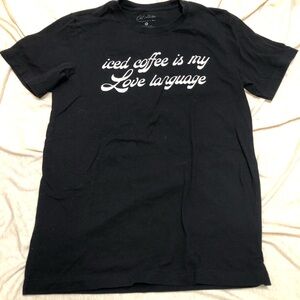 Oat Collective Black T-shirt Iced Coffee is my Love Language 100% Cotton Size M